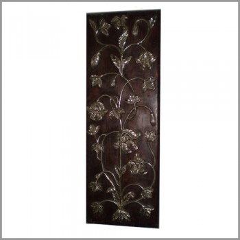 Floral Silver Art Wooden Wall Panel