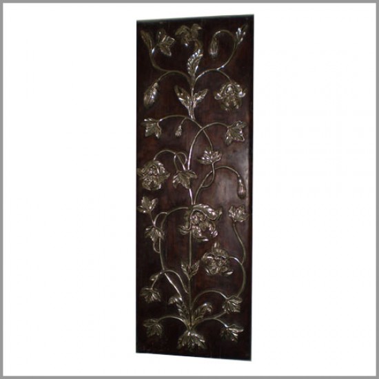 Floral Silver Art Wooden Wall Panel Floral Silver Art Wooden Wall Panel