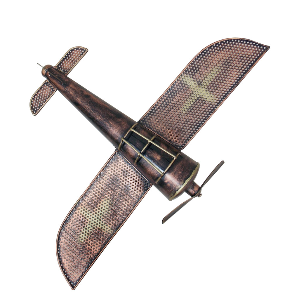 Wrought Iron Propeller Aircraft - Decorative Aeroplane