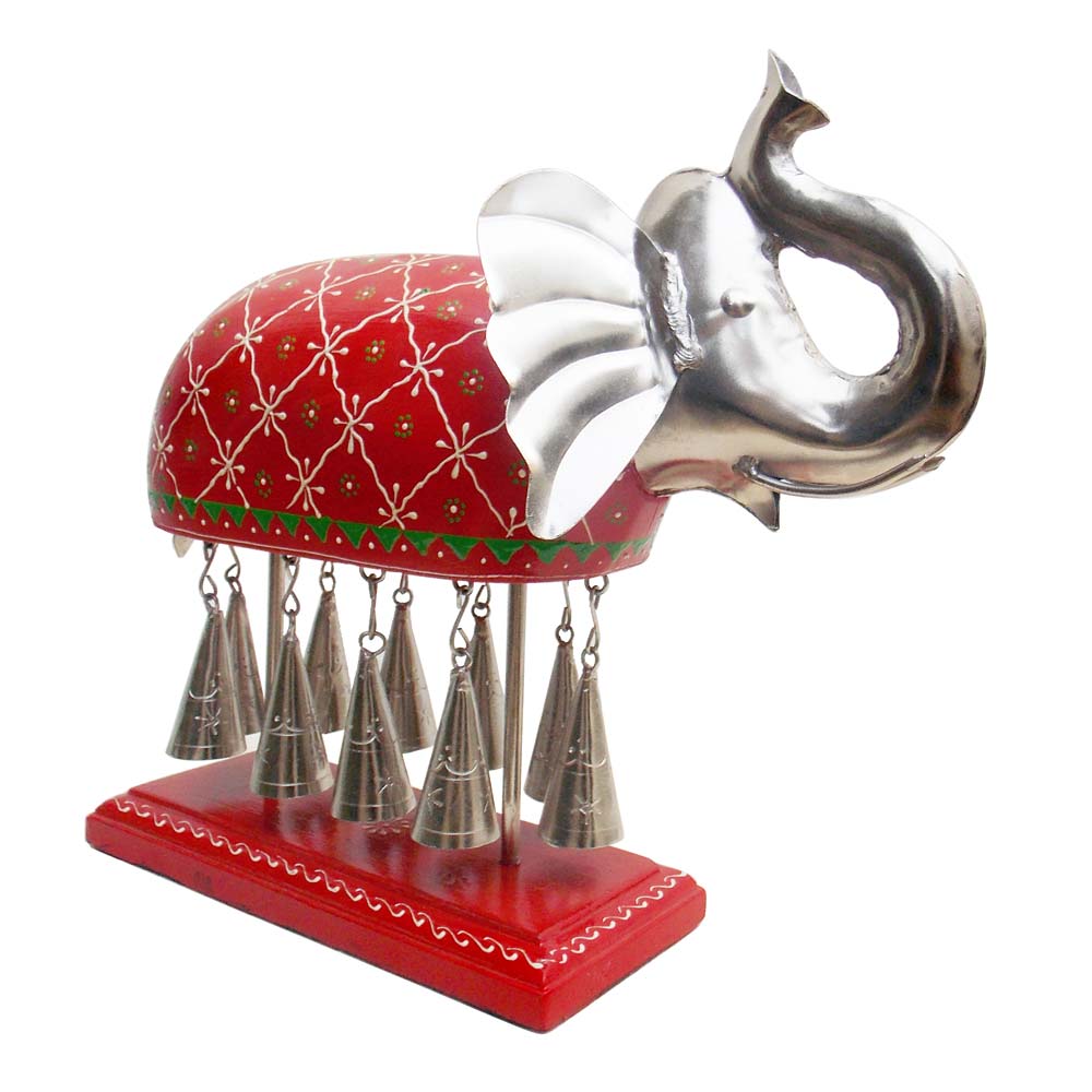 The Elephant with Metal Bells Statuette
