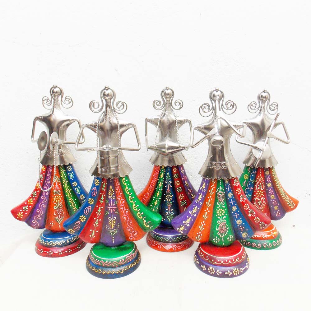 Rajasthani Banjara Musicians with Tribal Musical Instruments - Set of 5