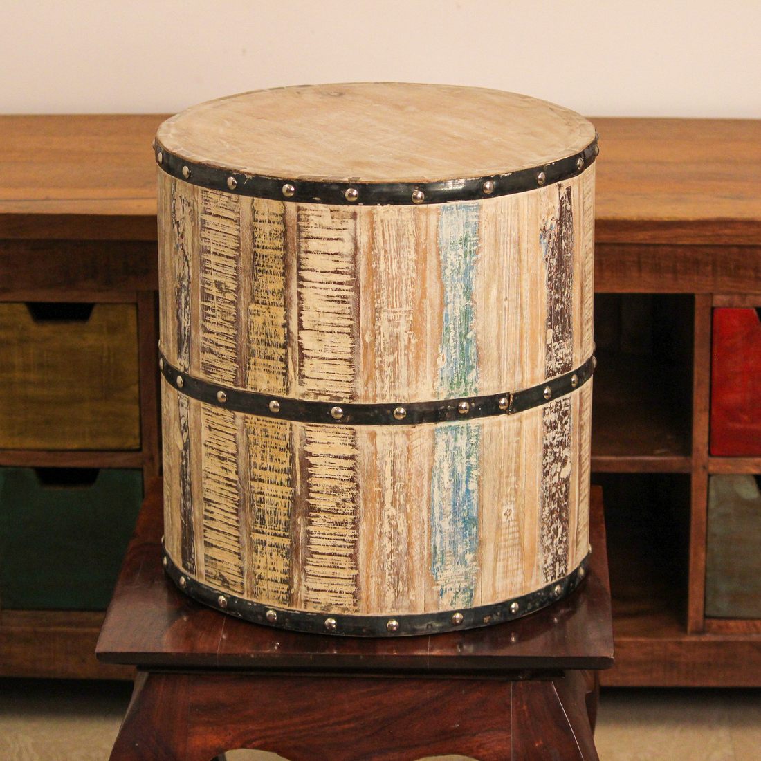 Reclaimed Wood Garden Stool – Medium Reclaimed Wood Garden Stool – Medium