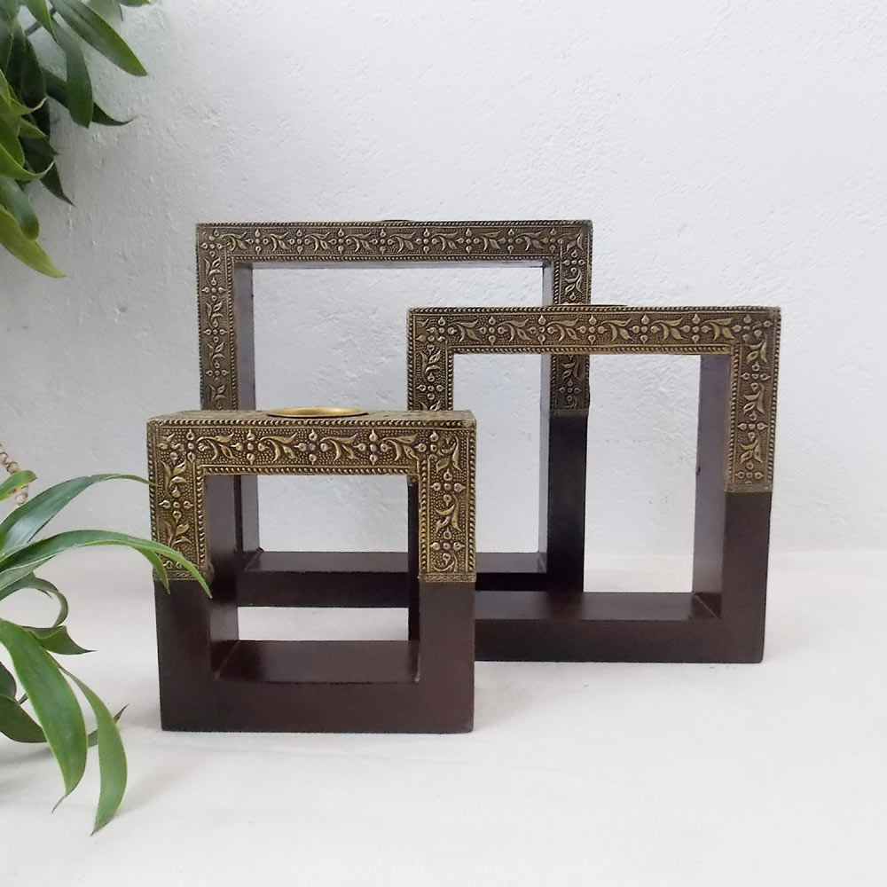 In-Square Tea Light Holder, Set of Three In-Square Tea Light Holder, Set of Three