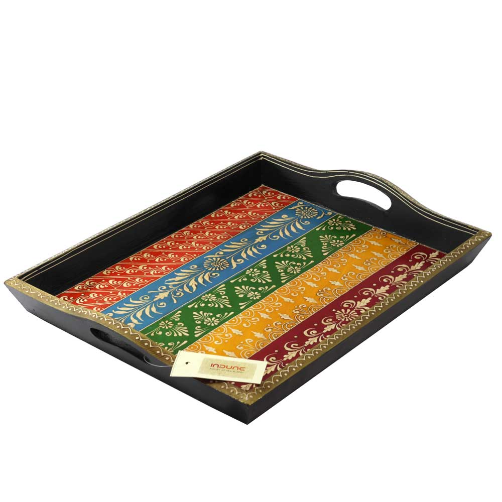 Wooden Tray - Embossed & Hand Painted