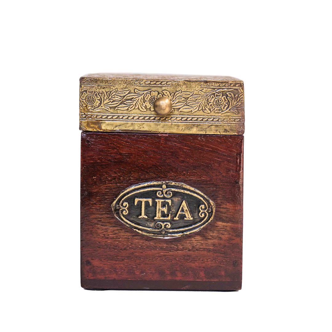 Handcrafted Wooden Tea Boxes with Brass Accents