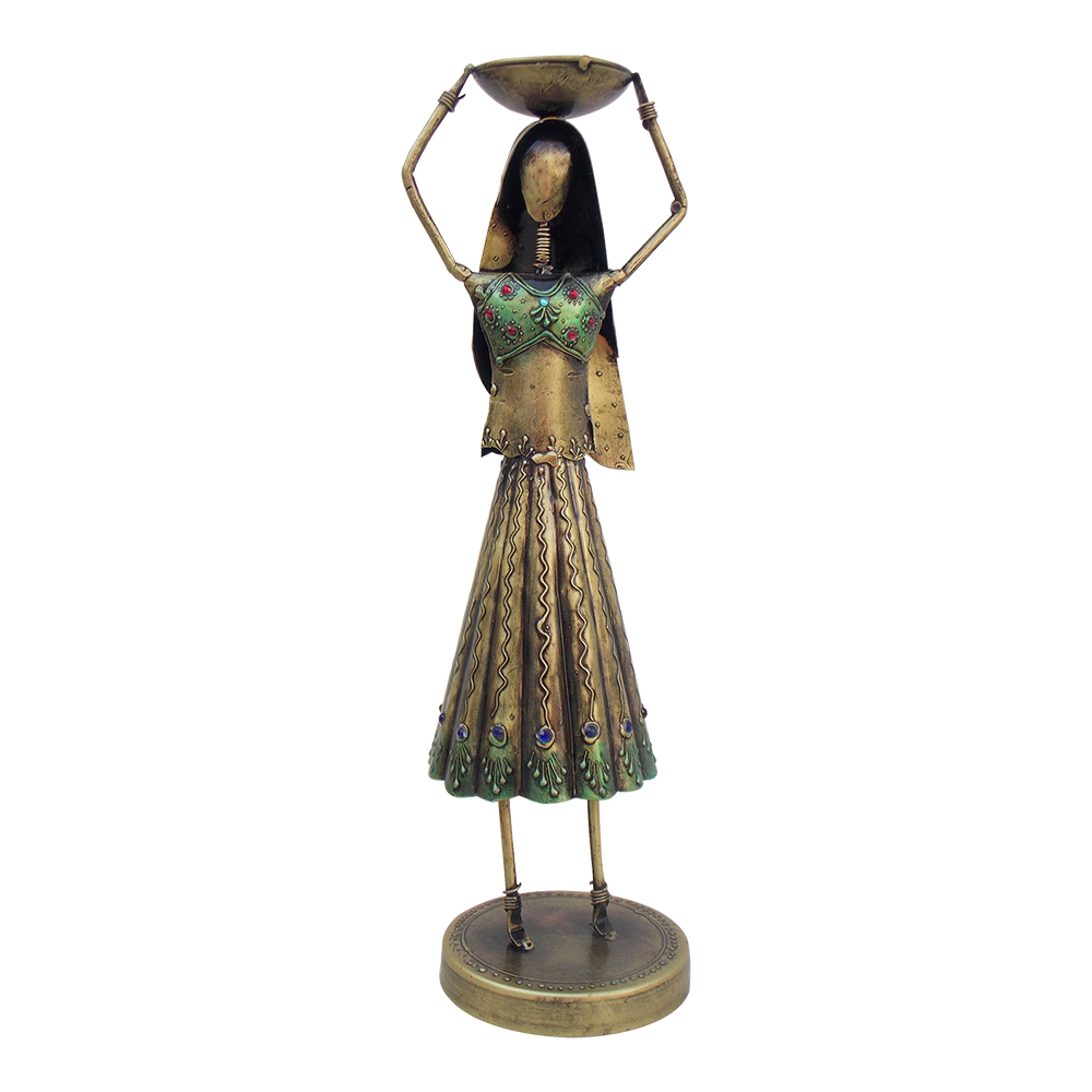 Handcrafted Village Lady Farmer-Iron