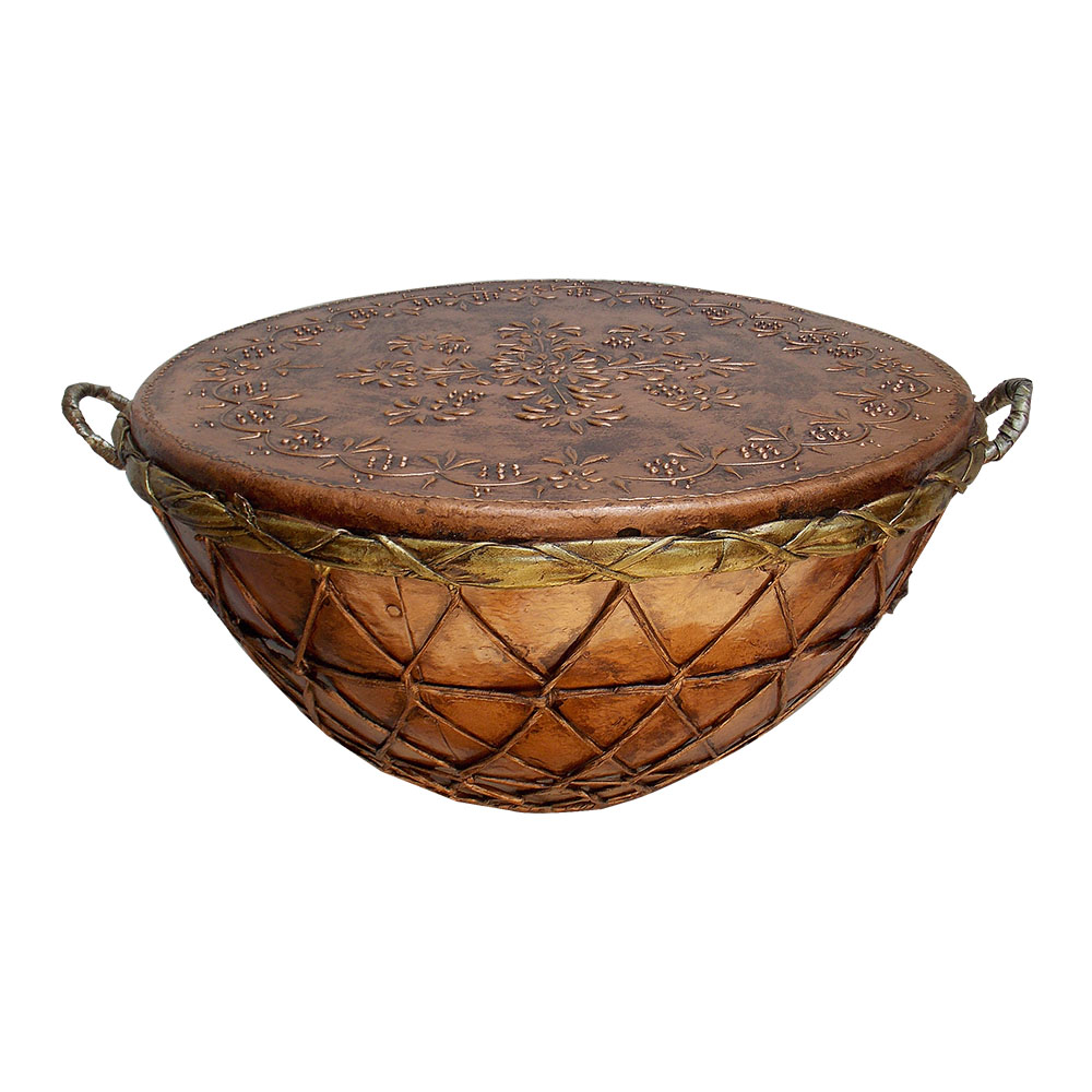 Antique Copper Brass Colored Indian Tribal Nagada (Drum) -  dia. 21 Inches