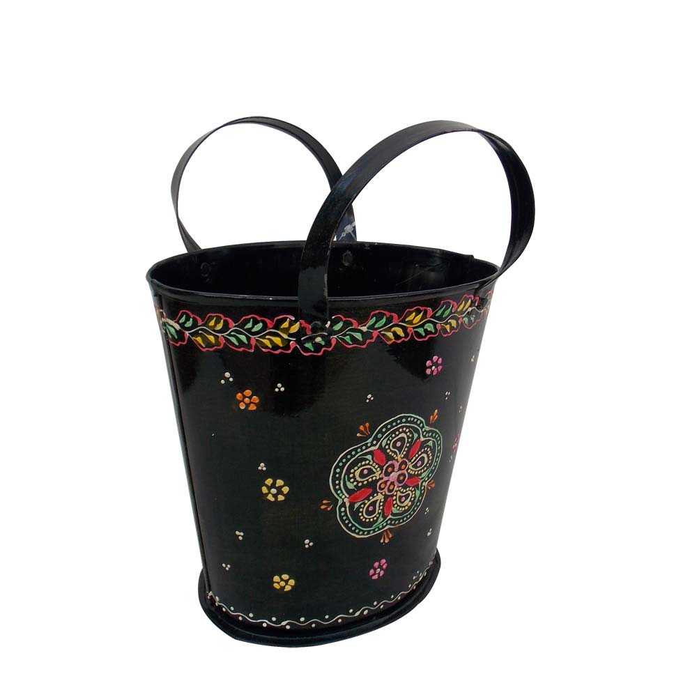 Iron Painted Bucket - ht 10 inches Iron Painted Bucket - ht 10 inches
