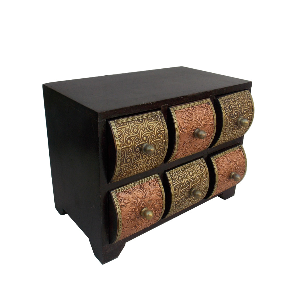 6 Drawers Chest - Copper Brass