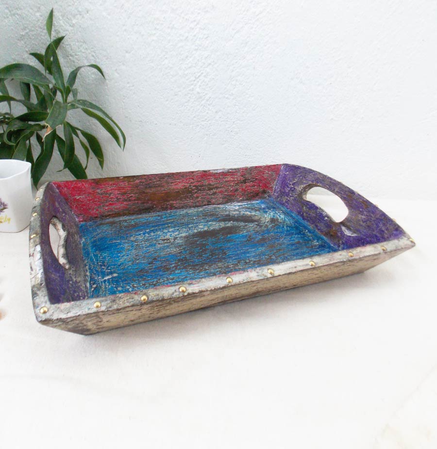 Multicolored Distress Tray - 17 x 12 Inches Multicolored Distress Tray - 17 x 12 Inches