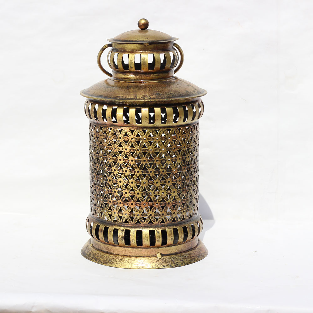 Iron Gajra Lantern- Golden 13 inch