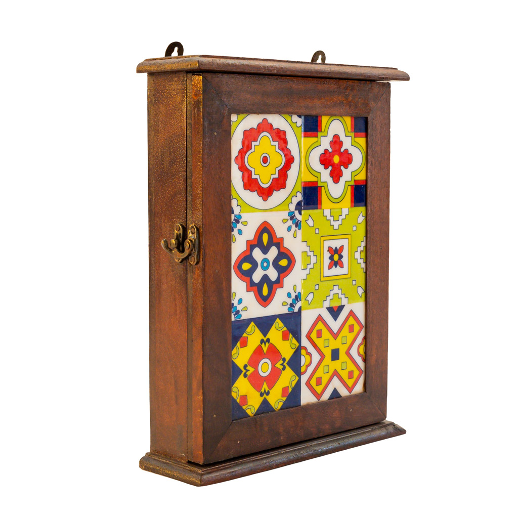 Colourful Tile Art Key Box