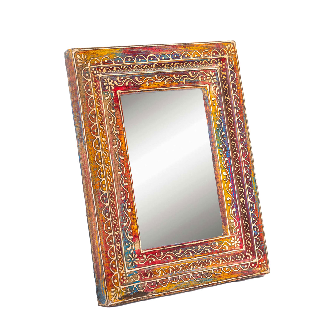 Colourful Hand Painted Cone Art Wooden Frame Colourful Hand Painted Cone Art Wooden Frame