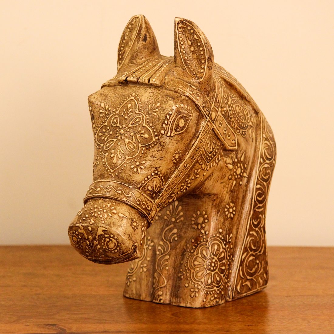 Antique Carved Horse Head Table Decor Antique Carved Horse Head Table Decor