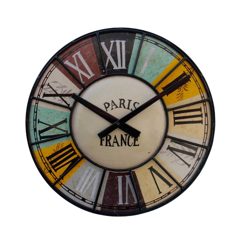 Retro Wall Clock- Vintage Style, Iron