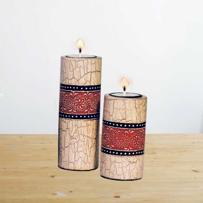 Candle Stands Combo from Elegant Paisley Collection