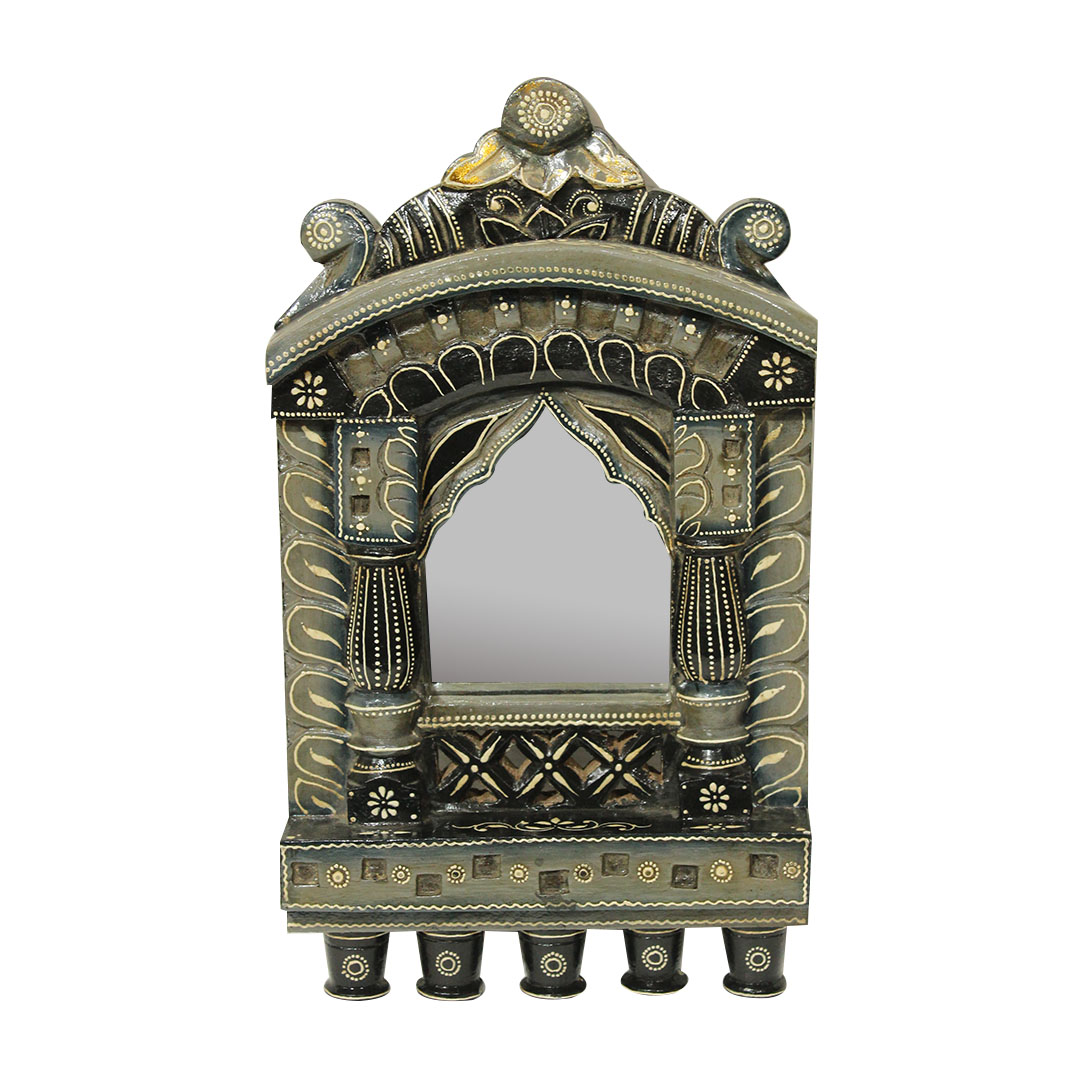 Small Grey Painted Jharokha