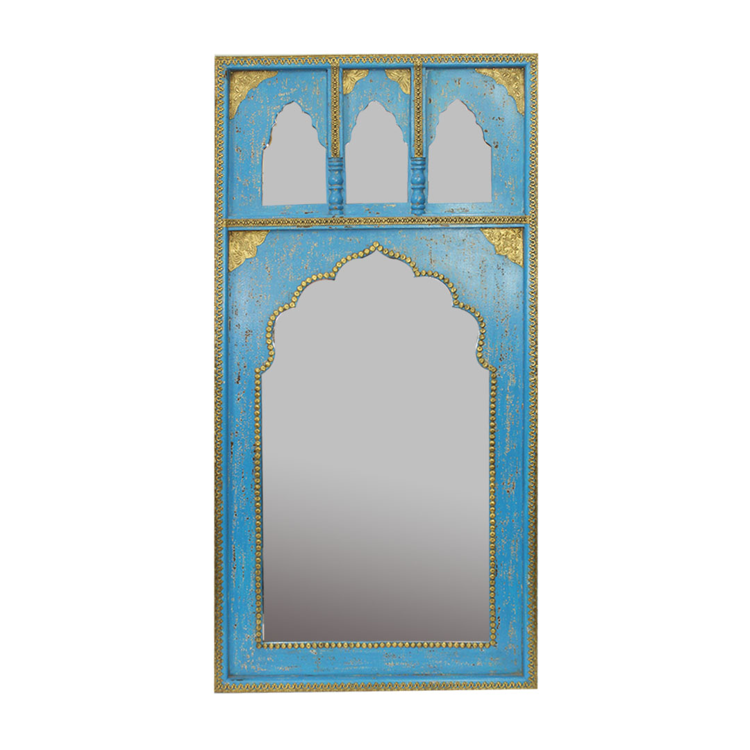 Mehrab Mirror Frame - Distressed Blue