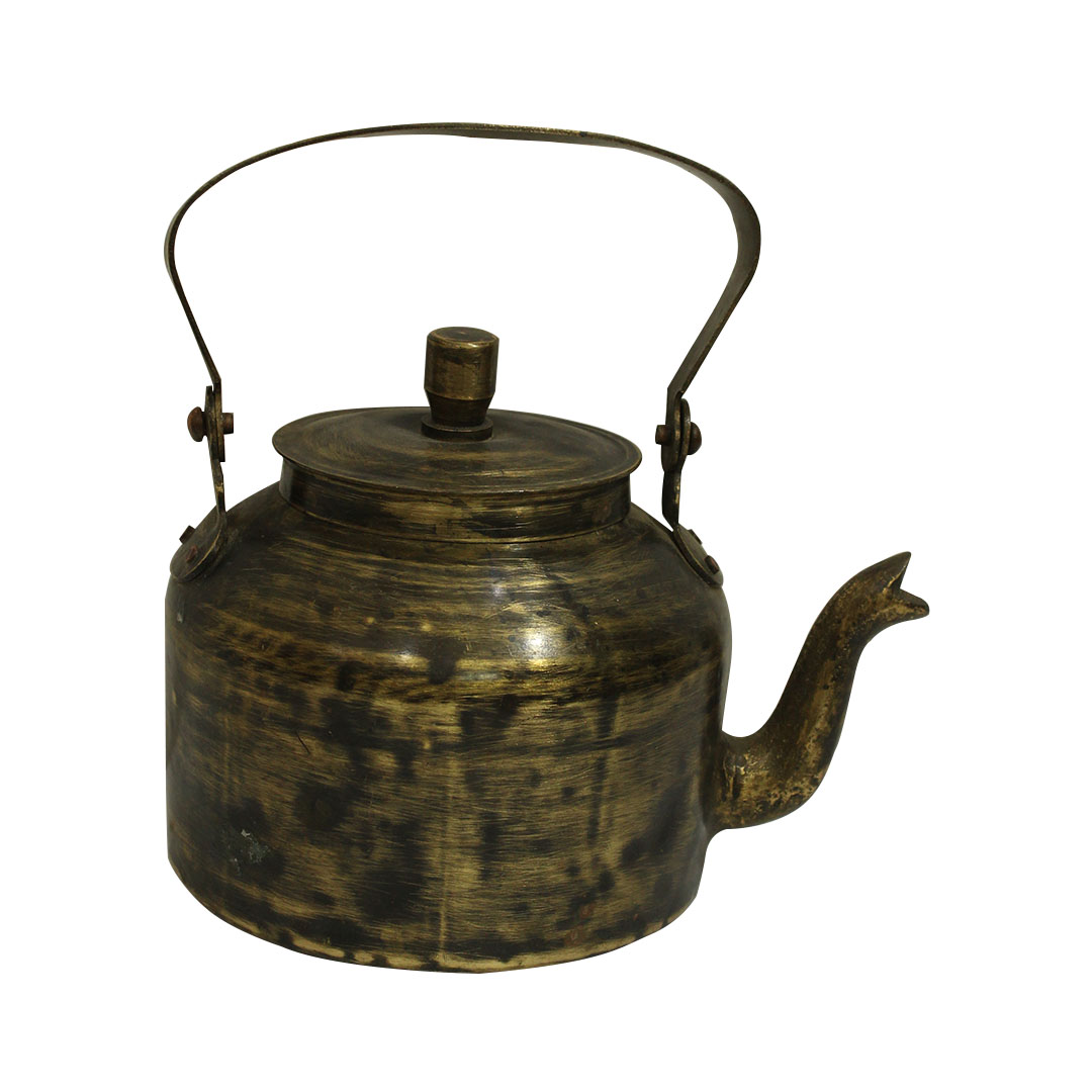 Indian Railway Station Style Old Brass Chai Kettle 