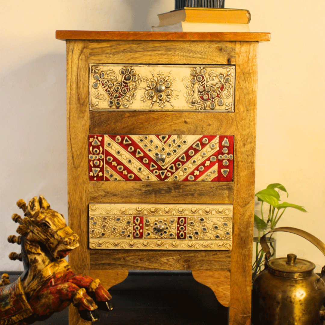 Traditional Hand Work Wooden Chest of Drawers