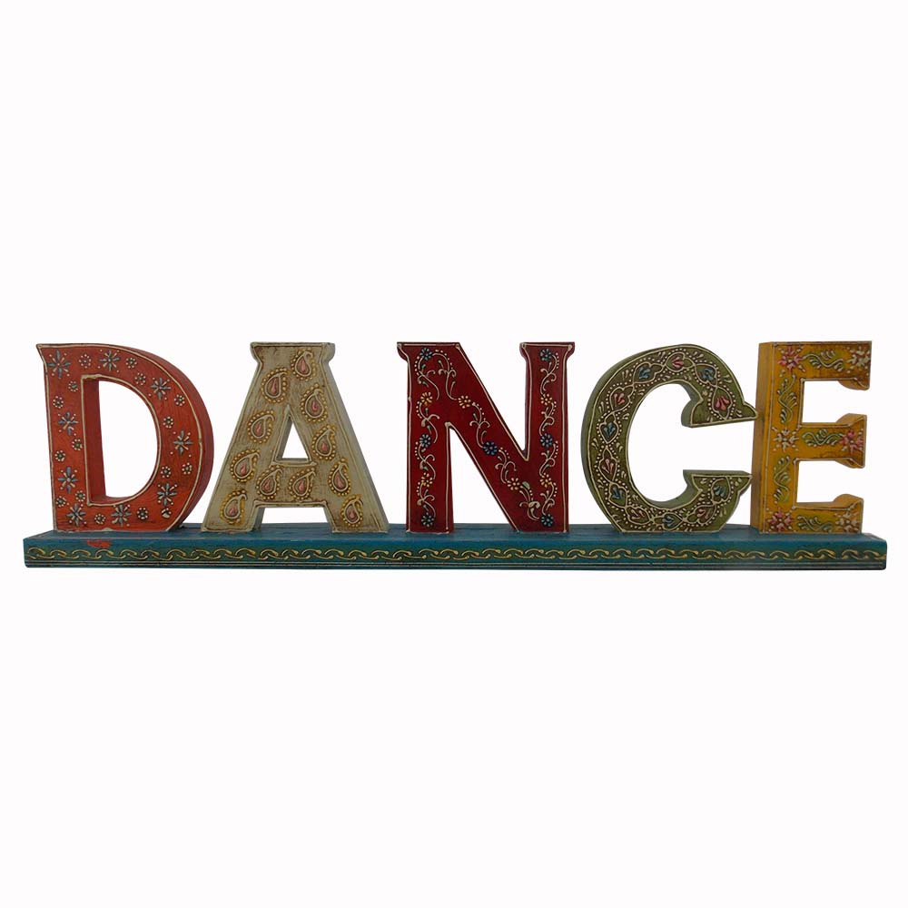 Hand Painted Wooden Alphabets DANCE Decorative Piece Hand Painted Wooden Alphabets DANCE Decorative Piece