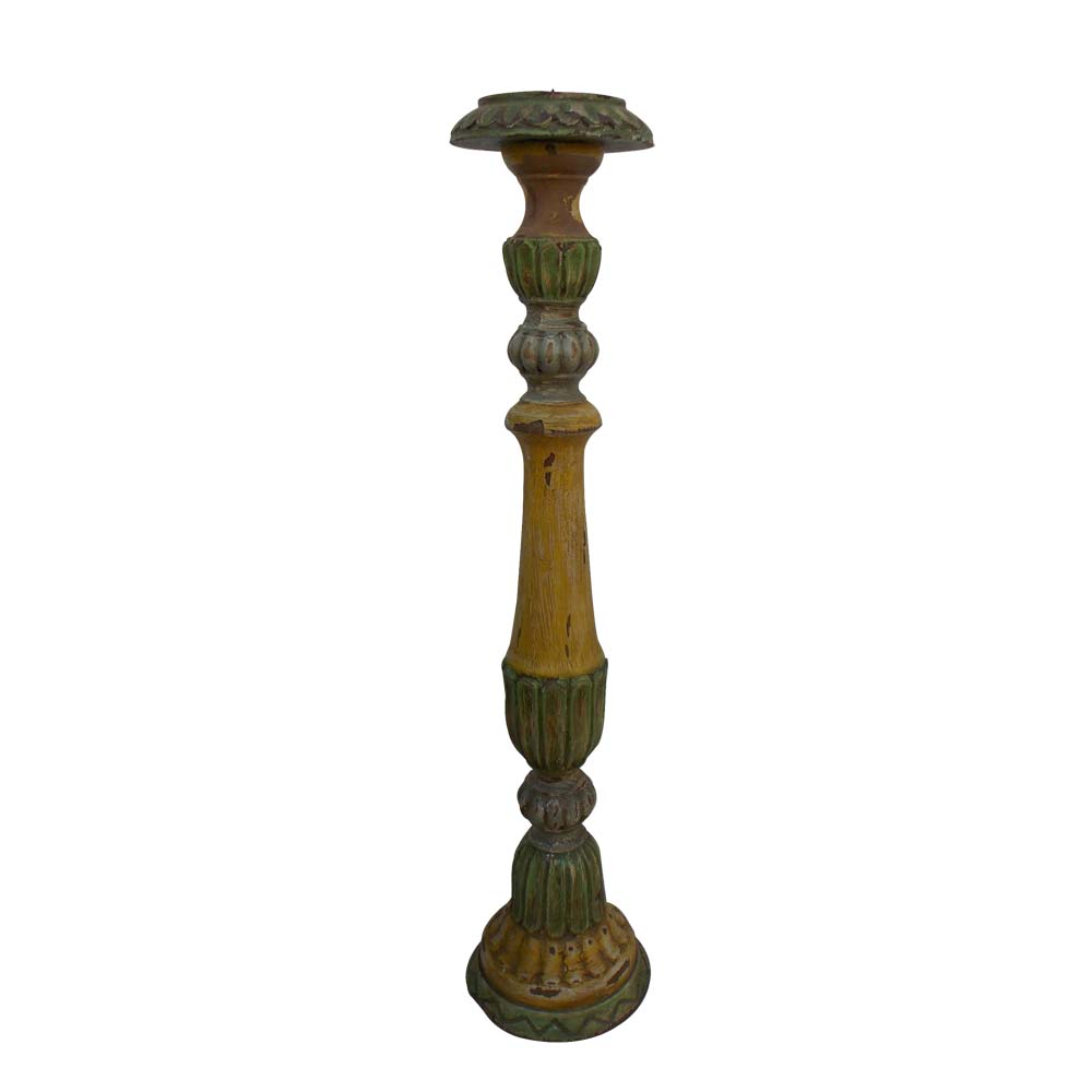 Pillar Candle Stand - Distress Painted Long