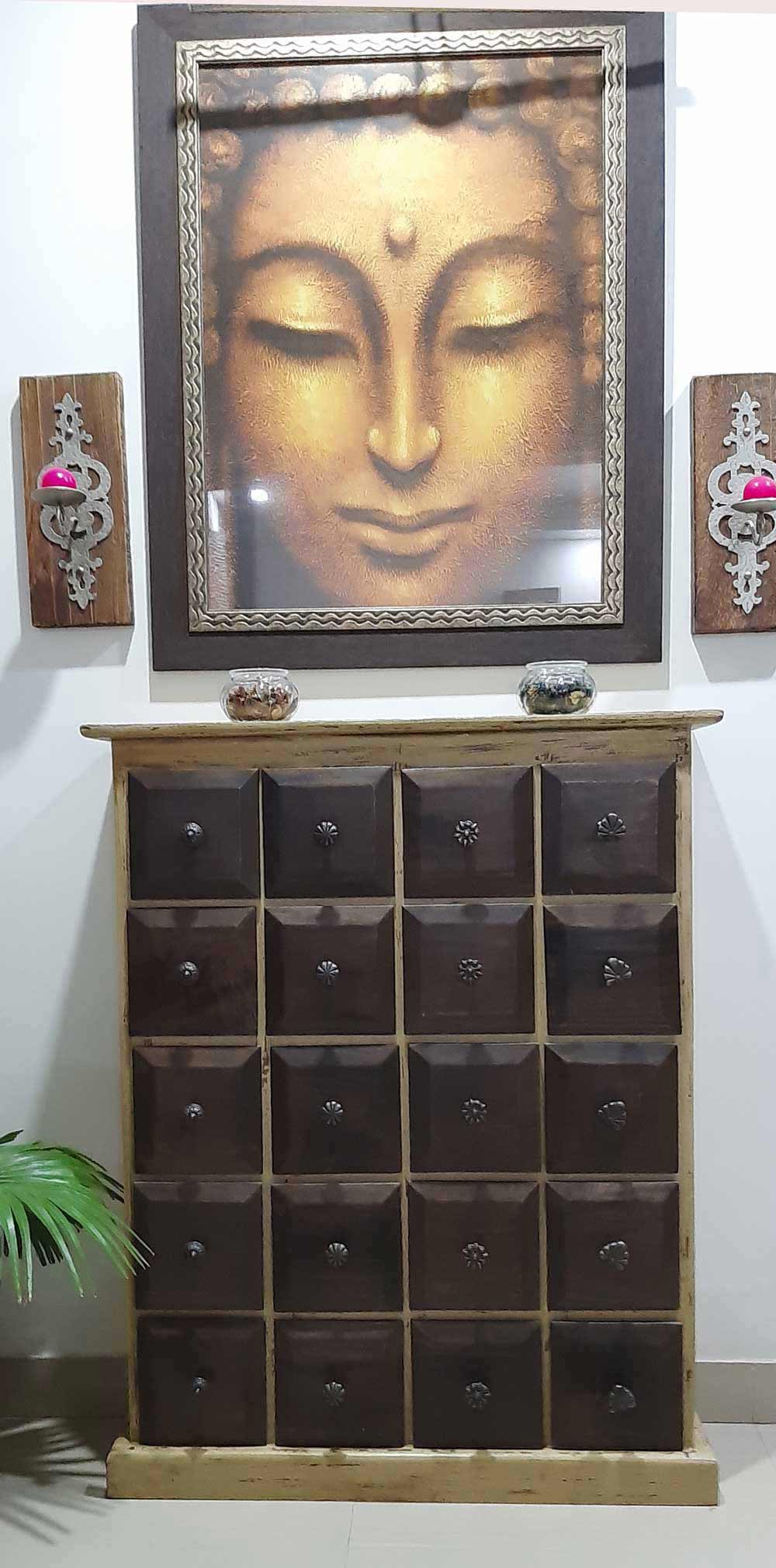 Twenty Drawers Chest - Beige & Brown Twenty Drawers Chest - Beige & Brown