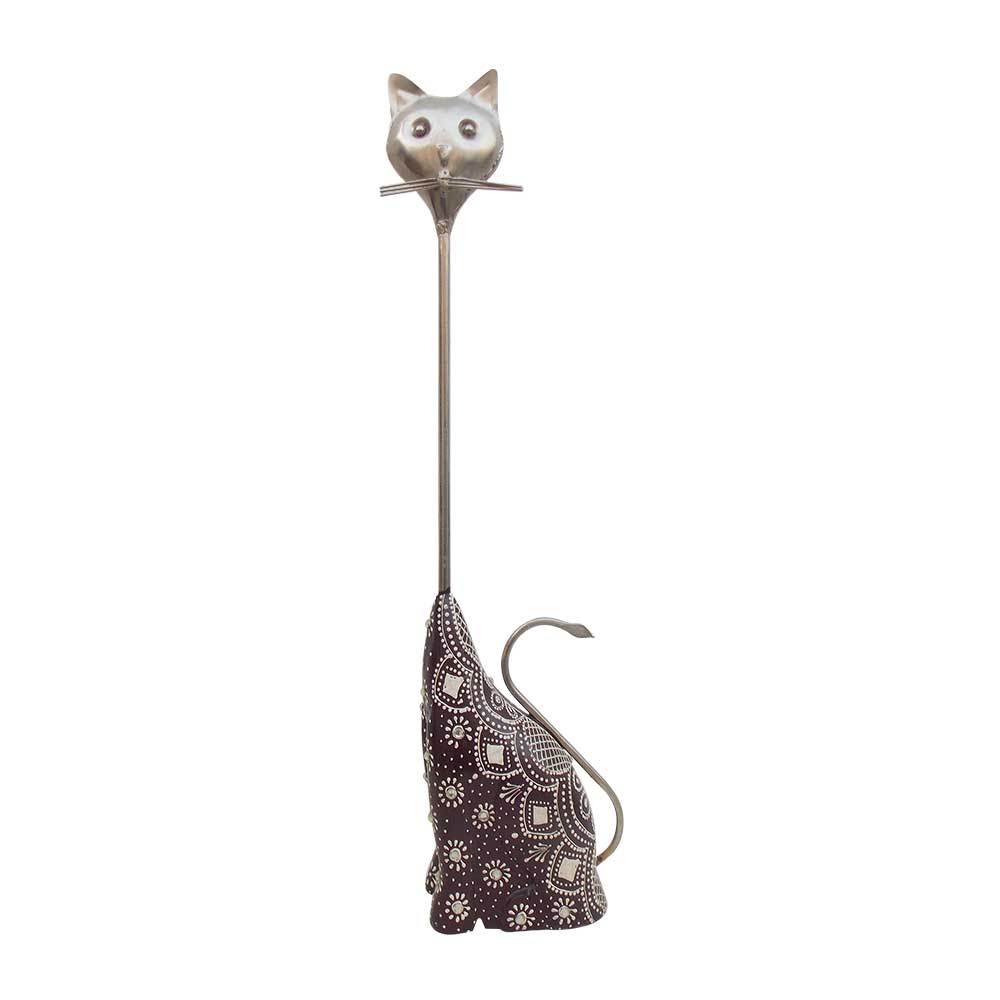 Painted Cat - Wood & Iron - Small Painted Cat - Wood & Iron - Small