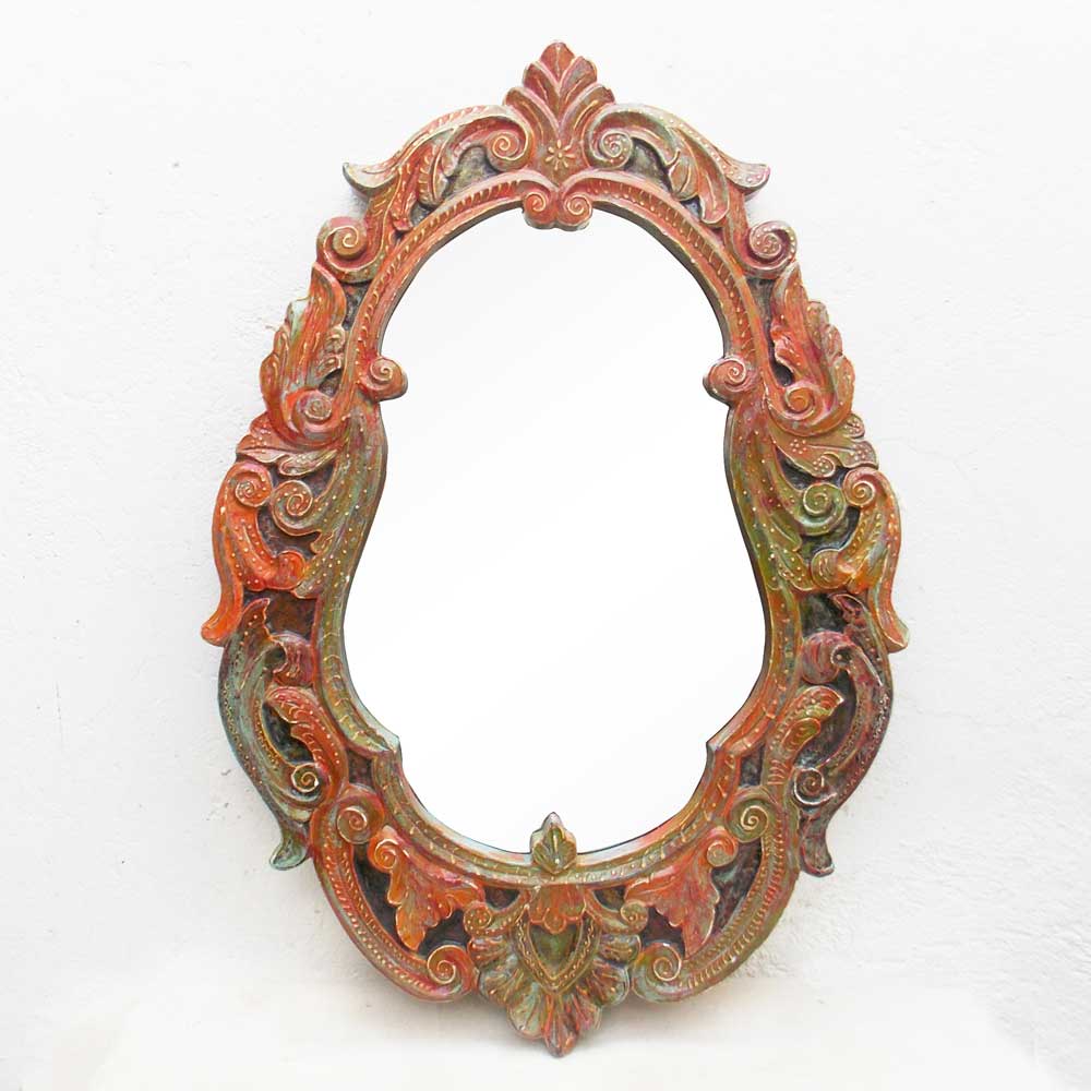 Vintage & Colonial Patterned Carved Wooden Victorian Mirror Frame