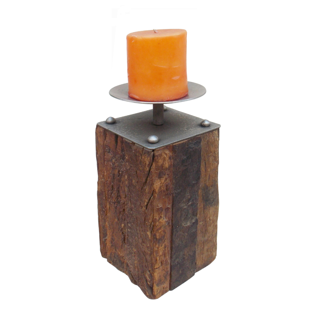 Rustic Sleeper Wood Table Candle Holder