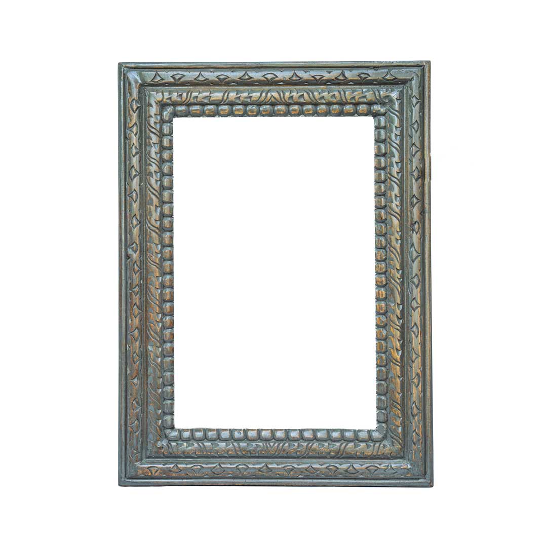 Carved Wooden Frame - Distressed Grey