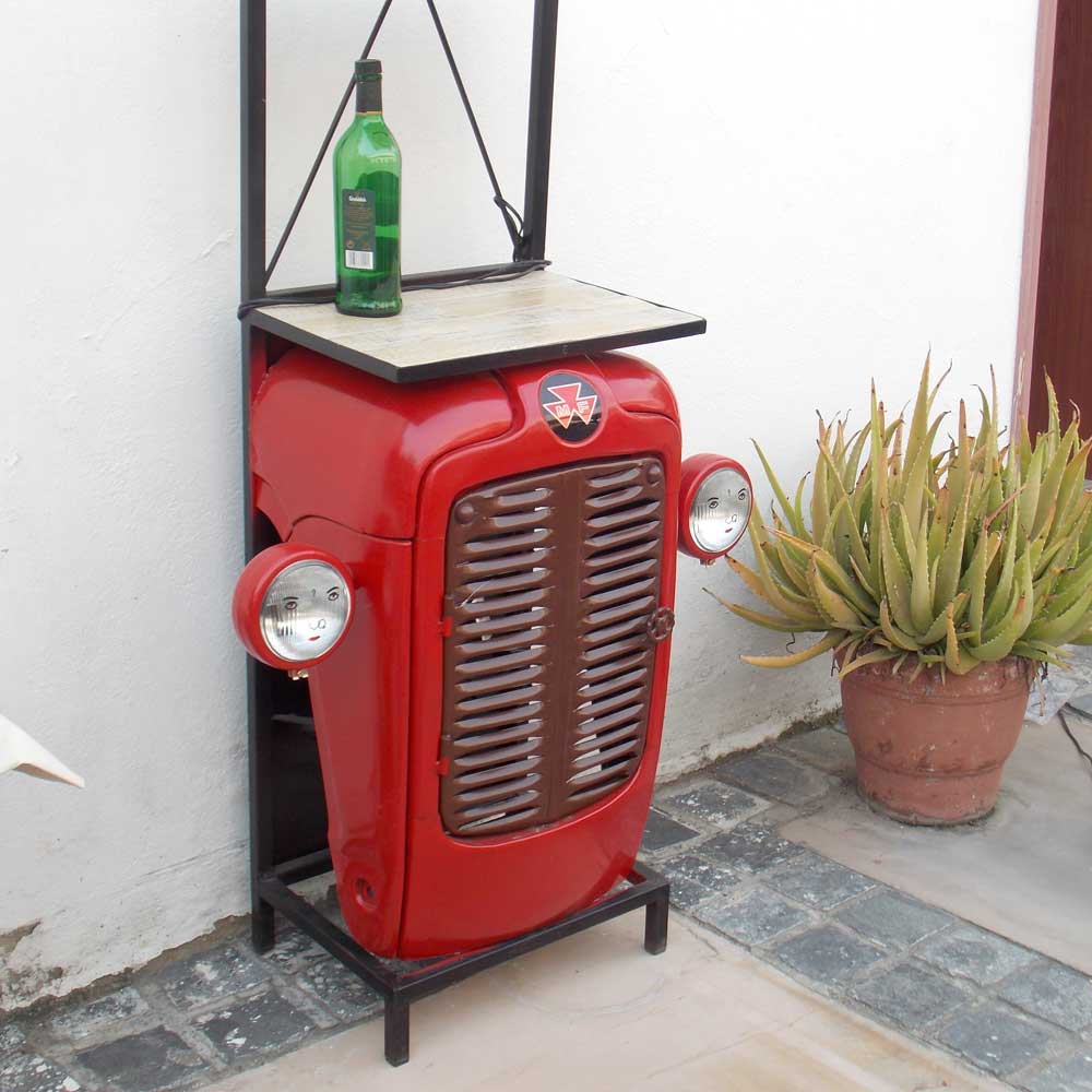 Farm Tractor inspired Bar Cabinet. Or use it as Curio or Book Shelf
