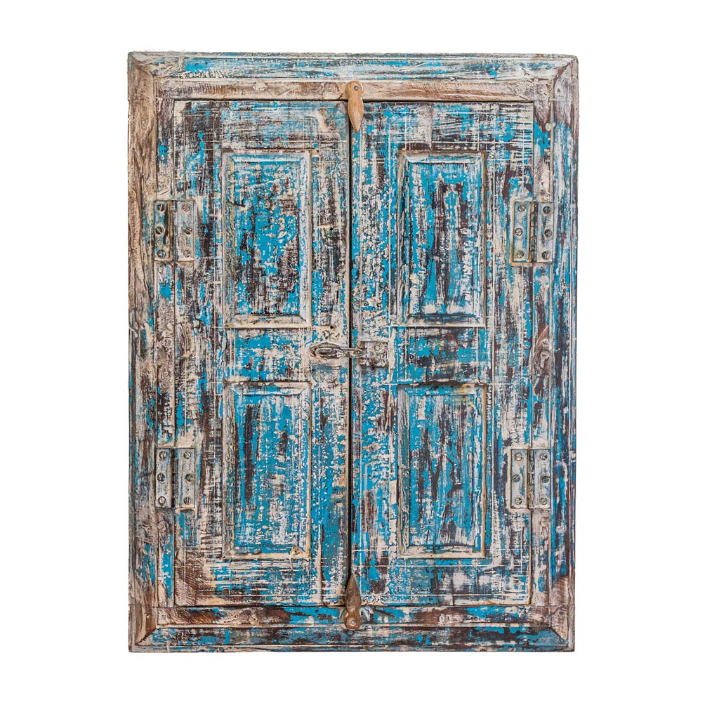 Blue and White Distress Vintage Wooden Window Blue and White Distress Vintage Wooden Window