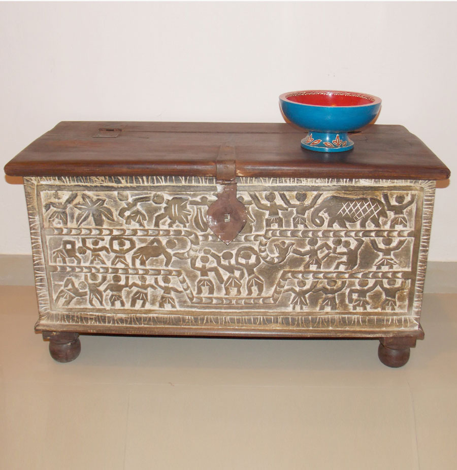 Tribal Carved Pitara Box