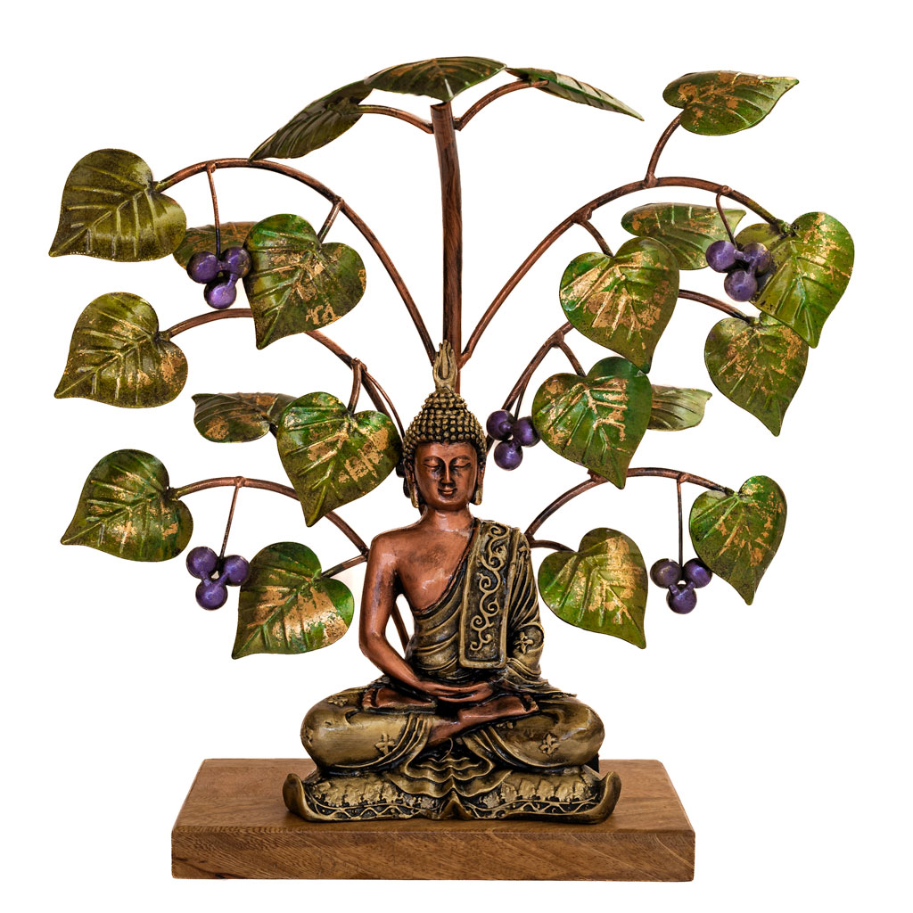 Buddha Under Bodhi - Tree of Awakening ht. 16 Inches Buddha Under Bodhi - Tree of Awakening ht. 16 Inches