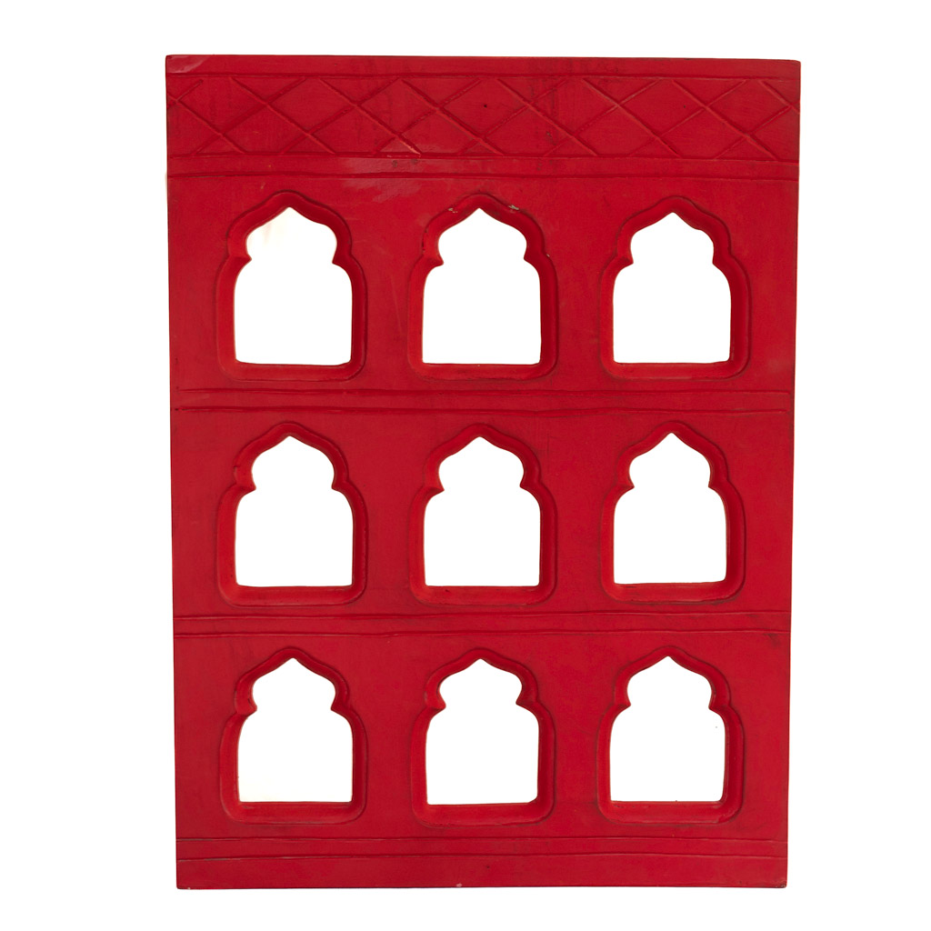 Handcrafted 9 Window bright Red Frame Handcrafted 9 Window bright Red Frame