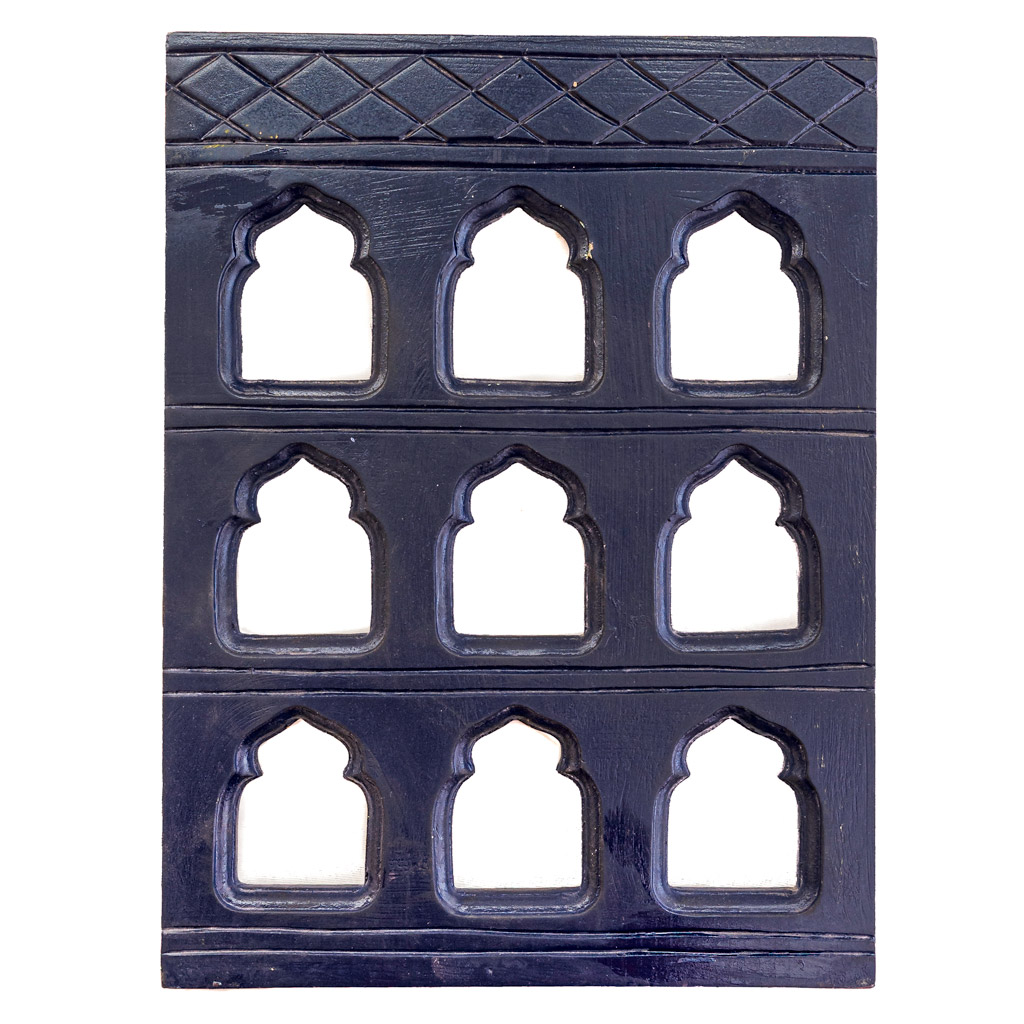 Handcrafted 9 Window deep Blue Frame 