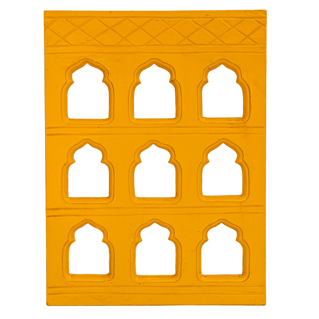 Handcrafted 9 Window vibrant Yellow Frame  