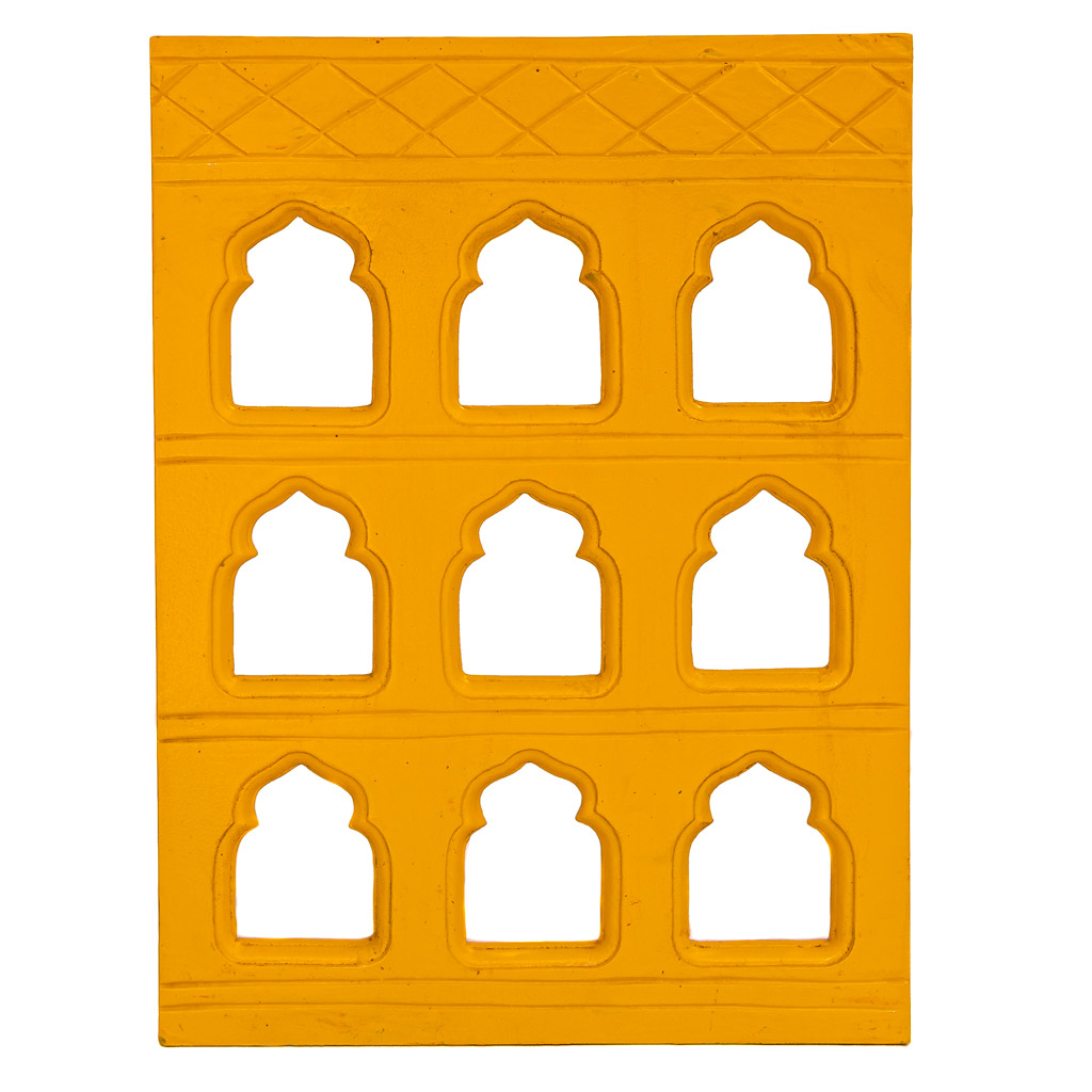Handcrafted 9 Window vibrant Yellow Frame Handcrafted 9 Window vibrant Yellow Frame