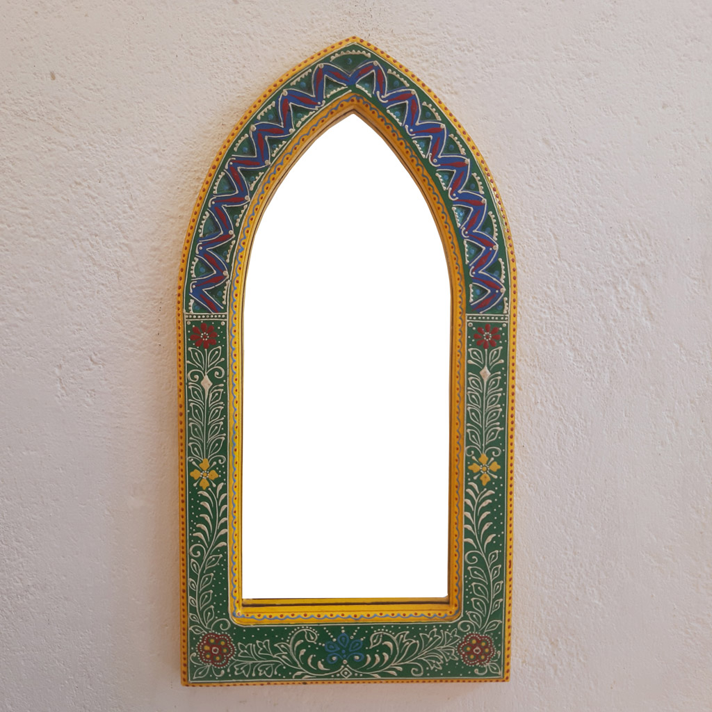 Arc Shaped Wooden Mirror Frame