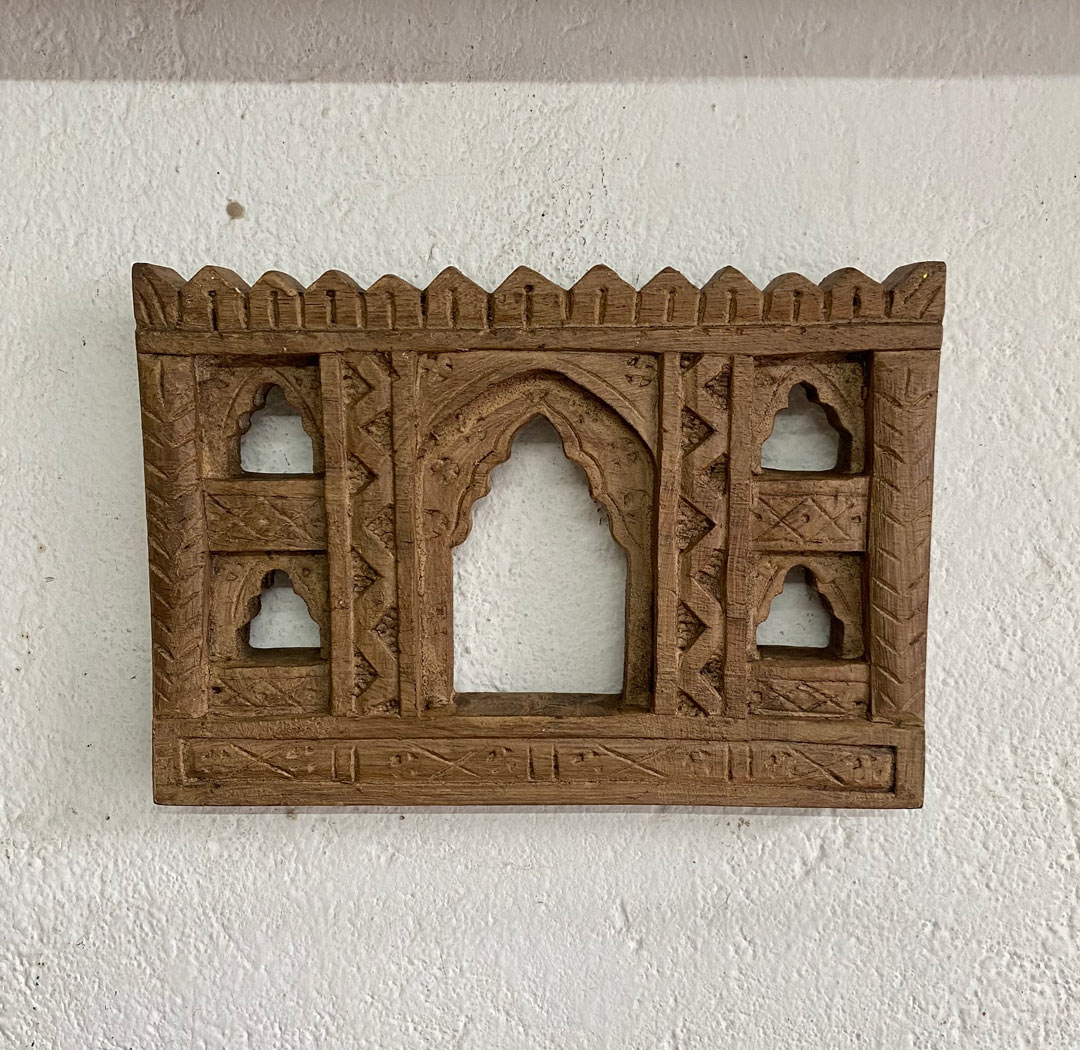 Handcrafted 5 Window Antiqued Beige Frame    