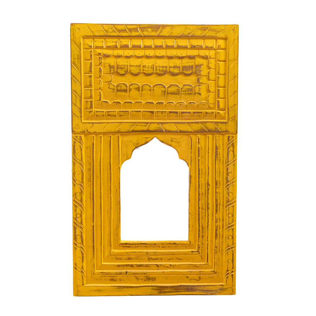 Decorative Jharokha Mirror Frame - Yellow Decorative Jharokha Mirror Frame - Yellow