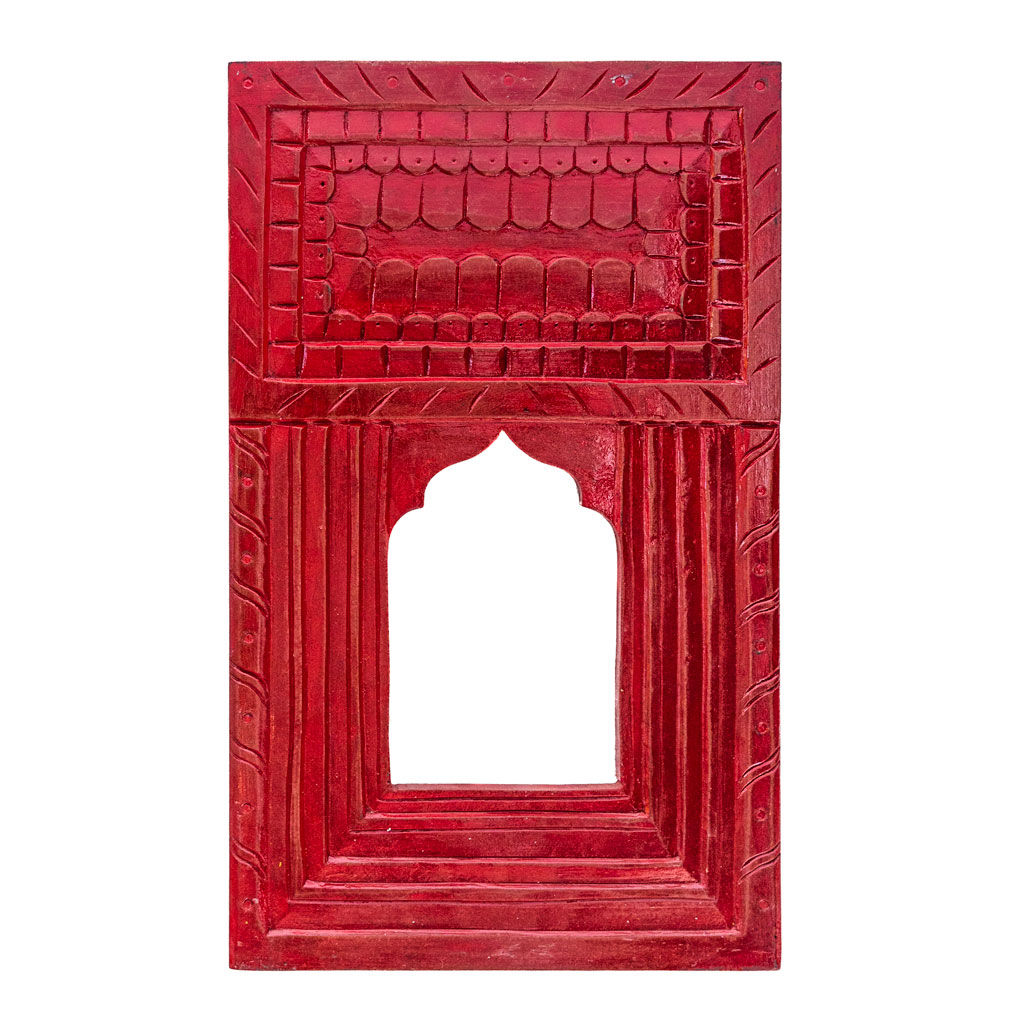 Decorative Jharokha Mirror Frame - Red