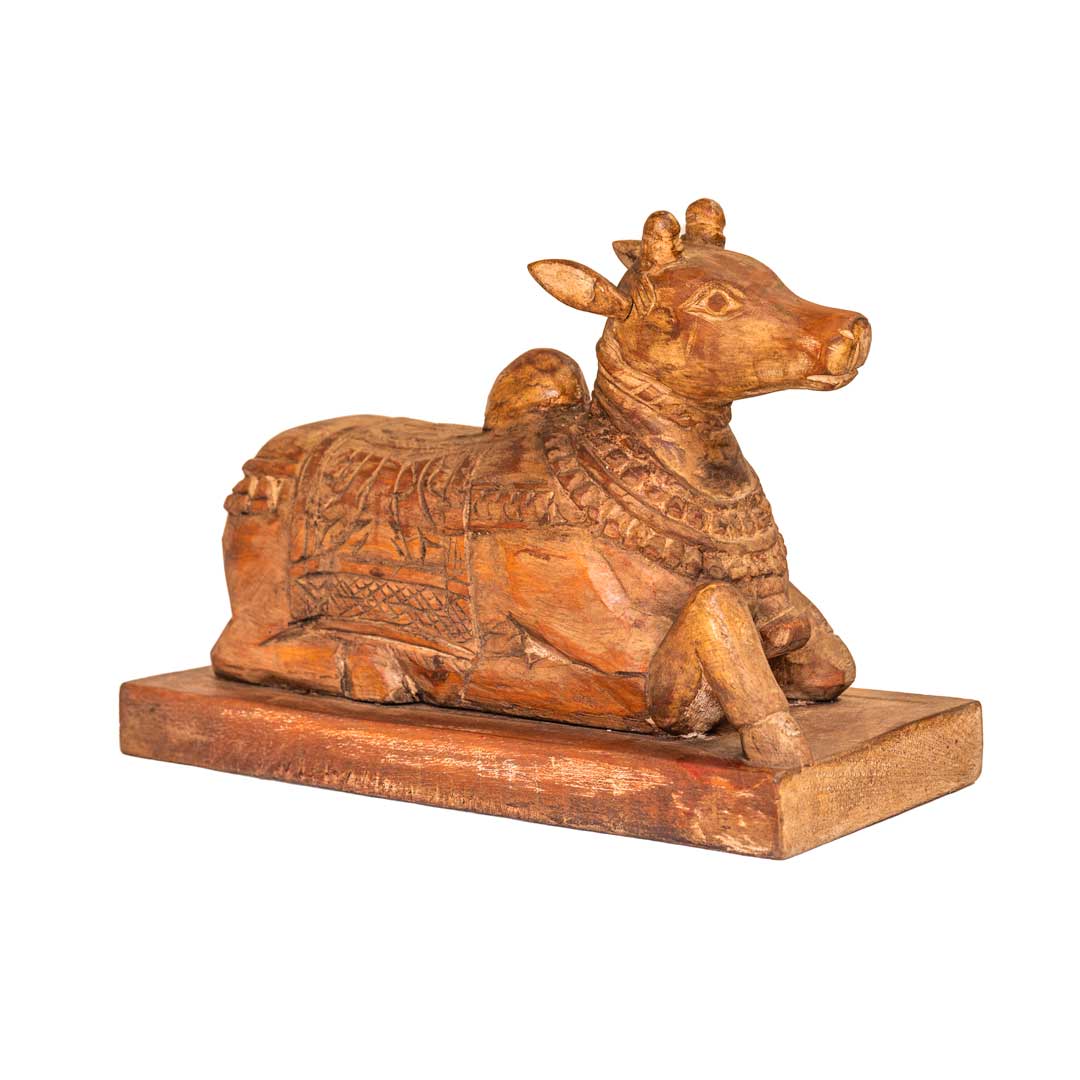 Nandi Bel Wooden Carved Sculpture For Home Decor Nandi Bel Wooden Carved Sculpture For Home Decor