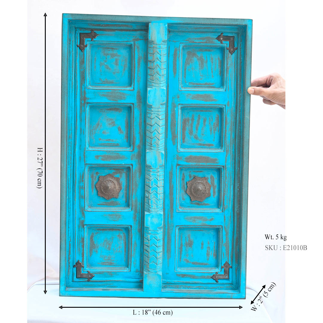 Distressed Blue Wooden Decorative Window for Wall Decor ht 27 inch Distressed Blue Wooden Decorative Window for Wall Decor ht 27 inch