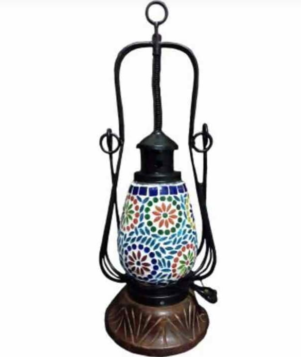 Glass Mosaic Handi Lamp Large - Multicolored Assorted