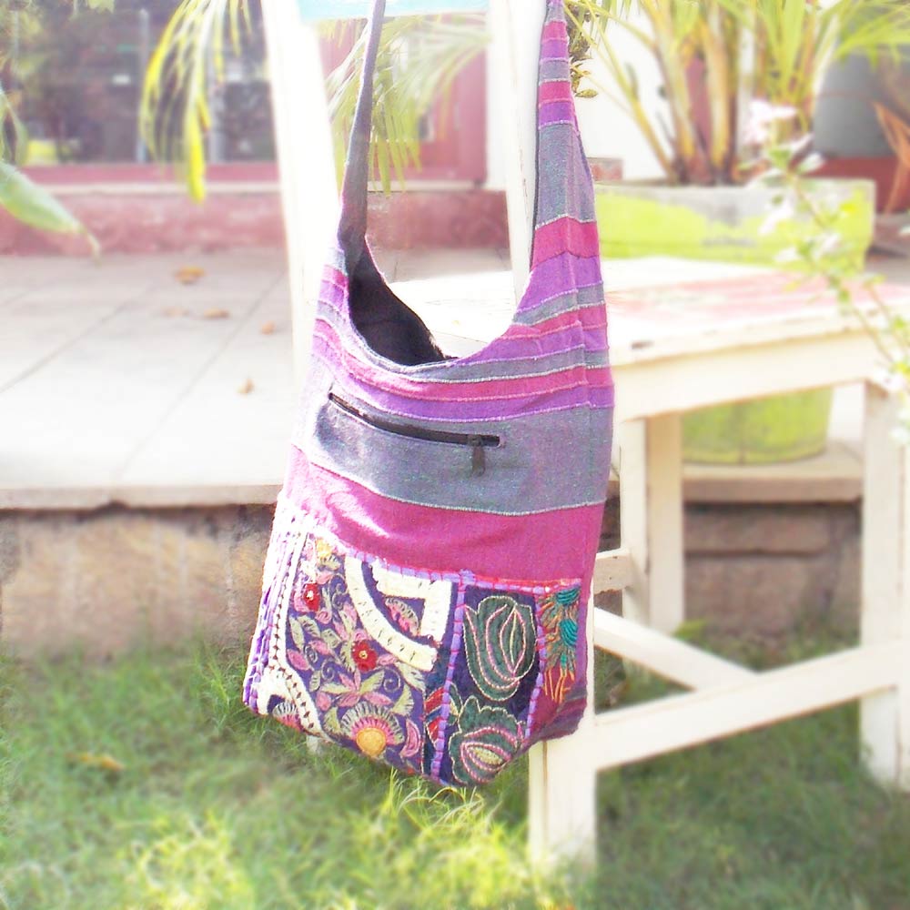 Cotton Pink Striped Beach Bag - Colour Cocoon