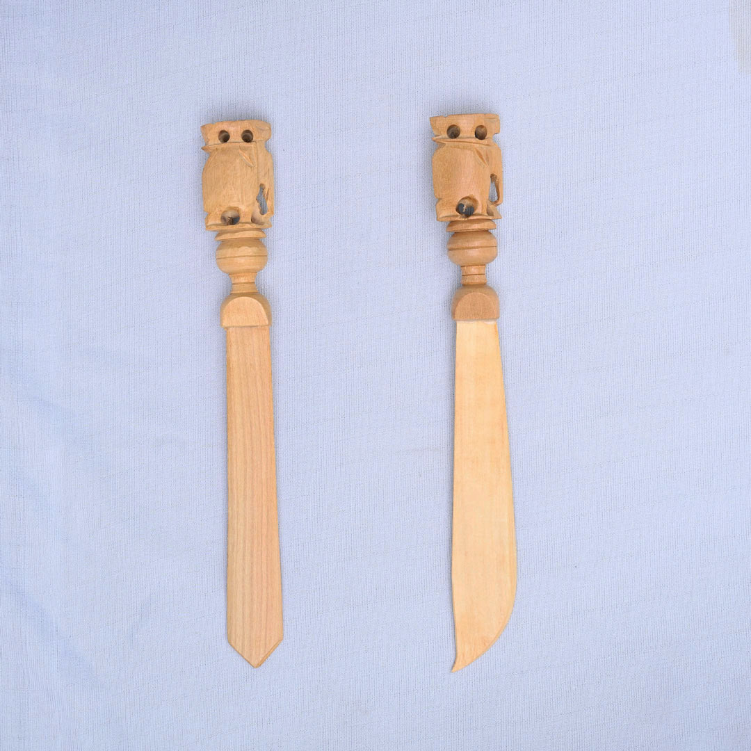 Traditional Elephant Knife Shaped Wooden Paper Cutter