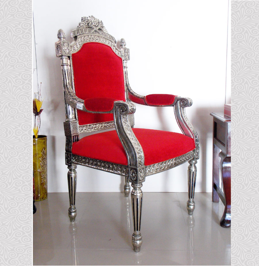 White Metal Maharaja Chair