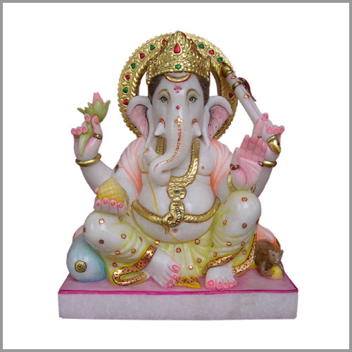 Marble Colorful Lord Ganesha Statue